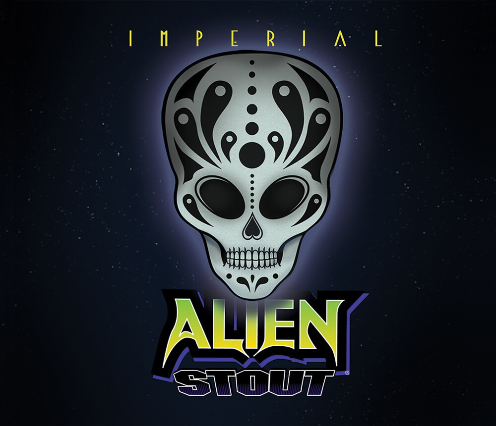 Alien Imperial Stout Craft Beer from Sierra Blanca Brewery NM